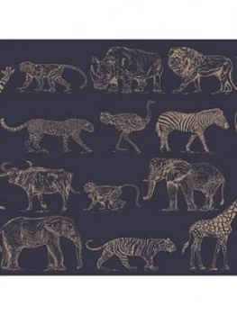 Image of Boutique Safari Midnight Wallpaper