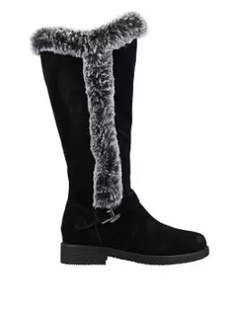 Image of Hush Puppies Mariana Shearling Knee Boot - Black, Size 3, Women