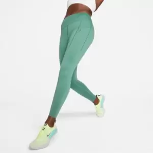 Image of Nike Dri-FIT Go Womens Firm-Support Mid-Rise Leggings with Pockets - Green