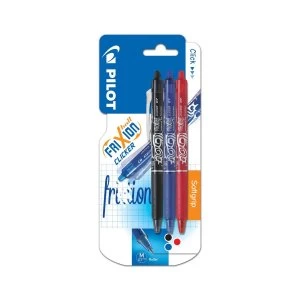 Image of Pilot FriXion Ball Clicker Retractable Gel Ink Pen Fine Tip 0.7mm Black Red Blue