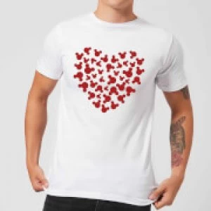 Image of Disney Mickey Mouse Heart Silhouette T-Shirt - White - 4XL