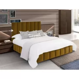 Image of Nora Bed Small Double Plush Velvet Mustard