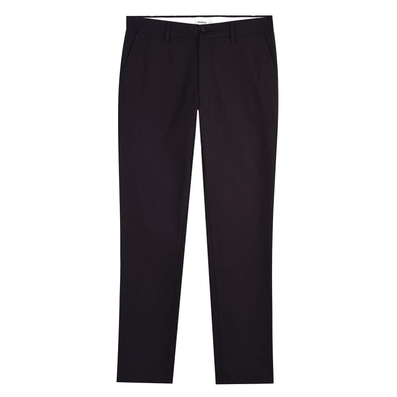 Image of Farah Mens Cotton Straight Leg Trousers Black male 31W R