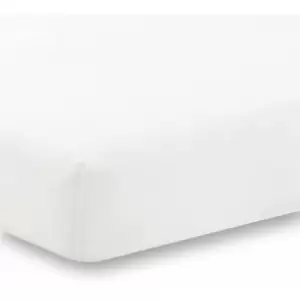 Image of Poetry Plain Dye 144 Thread Count Combed Yarns White Double Fitted Sheet - Charlotte Thomas