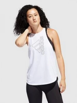 Image of adidas Tech Badge Of Sport Tank - White, Size S, Women