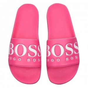 Image of Hugo Boss Logo Pool Slides Red/White Size 10 Men