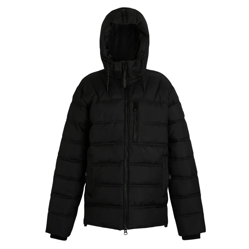 Image of Regatta Regatta Men Leeshaw Insulating Hooded Baffled Jacket in Jet Black Size: Medium Jet Black M Male 5063516098614