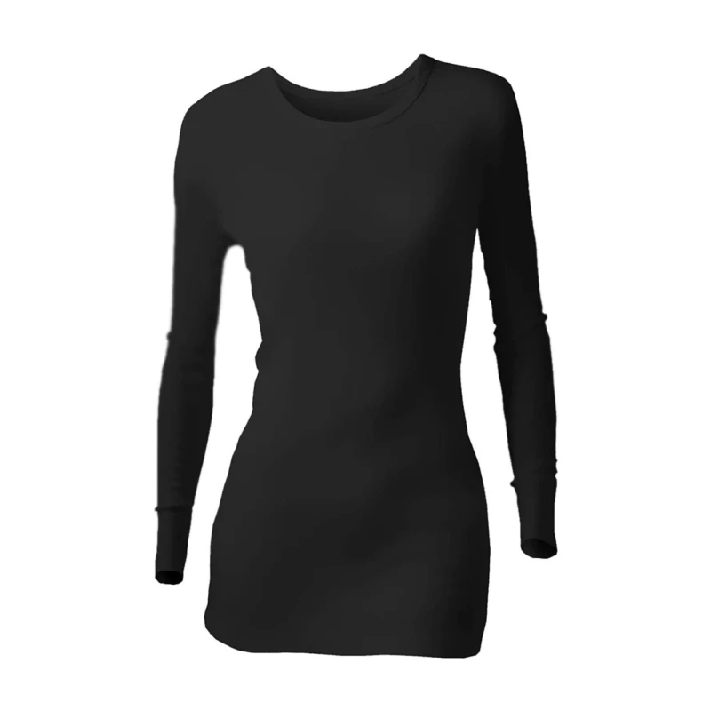 Image of Sock Snob Ladies Long Sleeve Thermal Underwear for Winter - S / Black