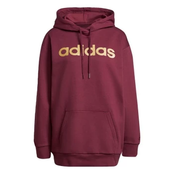 Image of adidas Essentials Oversize Fleece Hoodie Womens - Victory Crimson / Gold Metalli