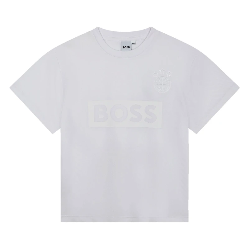 Image of Boss Logo T-Shirt Juniors Regular Fit T-Shirts 4 Yrs White 59983901135