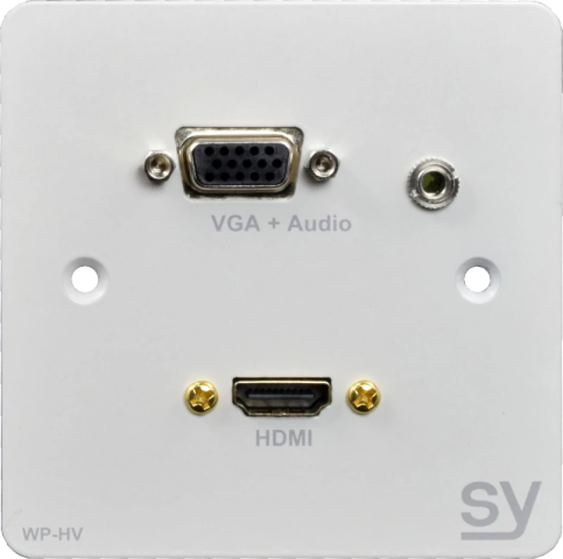 Image of SY Electronics SY-WP-HV-BW socket-outlet HDMI + VGA + 3.5mm White
