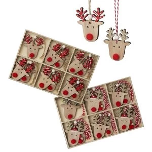 Image of Boxed Wooden Reindeer Hanging Set (1 Random Design Supplied)