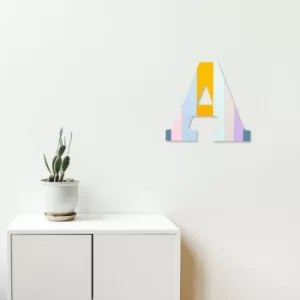 Image of Alphabet A Multicolor Decorative Wooden Wall Accessory