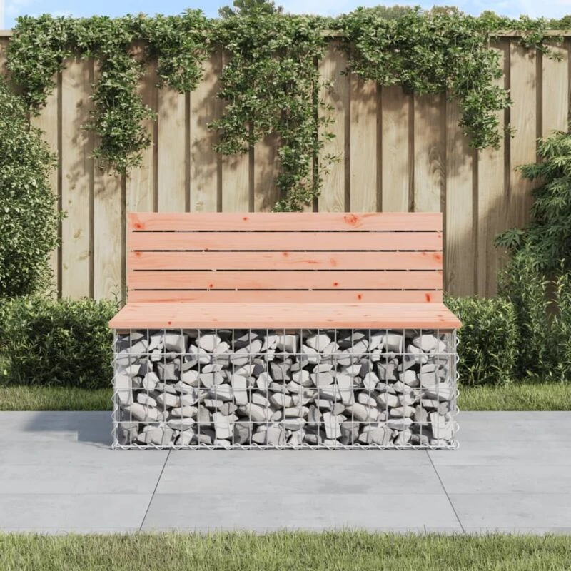 Image of vidaXL Garden Bench Gabion Design 103x70x65cm Solid Wood Douglas, Brown 834375