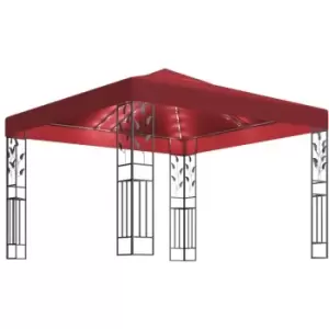 Image of Vidaxl - Gazebo with LED String Lights 3x3 m Wine Red Red