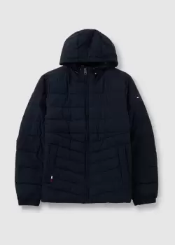 Image of Tommy Hilfiger Mens Branded Hooded Jacket In Desert Sky