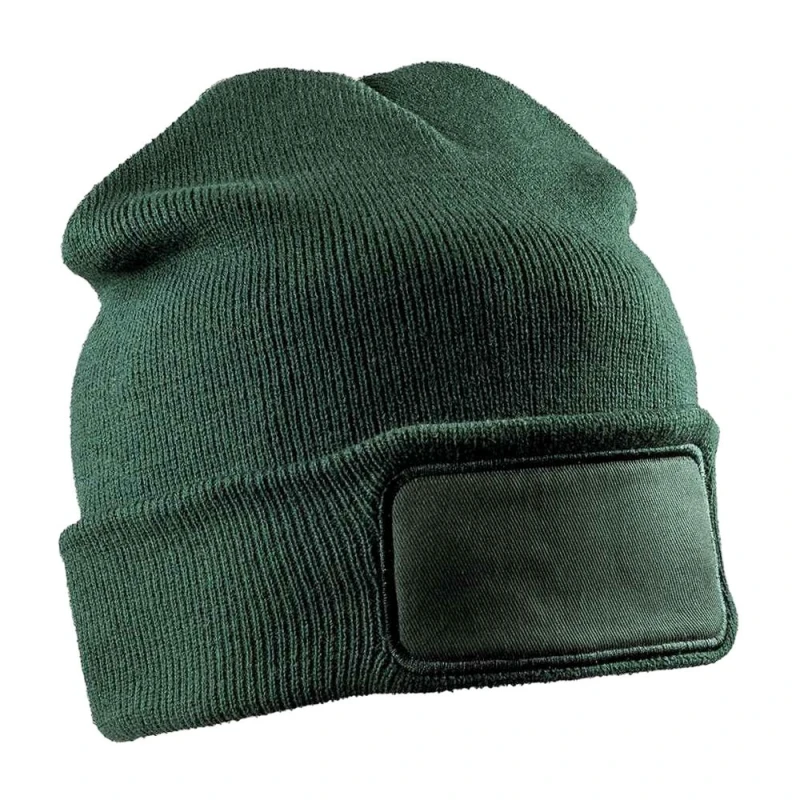Image of Result Result Men Printers Double Knit Beanie in Bottle Green Bottle Green One Size Male 5063574977081