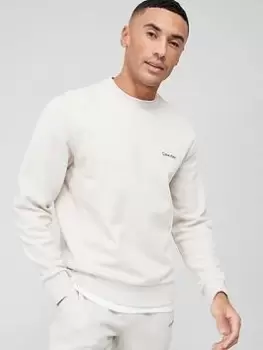 Image of Calvin Klein Micro Logo Repreve Sweatshirt - Beige , Beige, Size S, Men