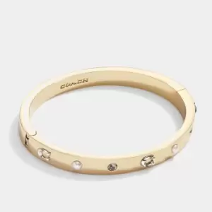 Image of Coach Gold-Tone, Faux Pearl and Crystal Bracelet