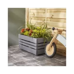 Image of Geteborg Outdoor Rectangular Wooden Planter 62cm - Grey - Cerland
