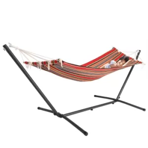Image of Hammock with Metal Frame Red 200x80cm