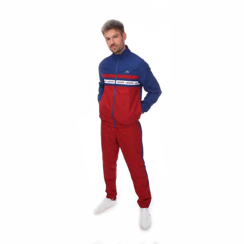 Image of Lacoste Logo Stripe Tracksuit - Blue Blue XS