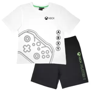 Image of Xbox Boys Controller Short Pyjama Set (6-7 Years) (White/Black)