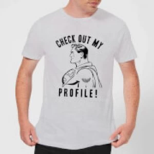 Image of DC Comics Superman Check Out My Profile T-Shirt - Grey - S - Black