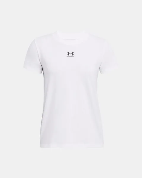 Image of Under Armour Womens Off Campus Core Short Sleeve T Shirt L- Bust 38.5 - 40.5' White Black 1383648-100-L