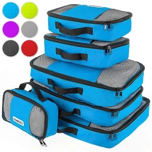Image of Savisto Packing Cubes Suitcase Organiser 6 Piece Set Blue