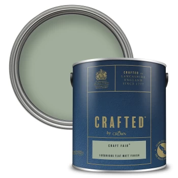 Image of CRAFTED by Crown Flat Matt Interior Wall, Ceiling and Wood Paint - Craft Fair - 2.5L