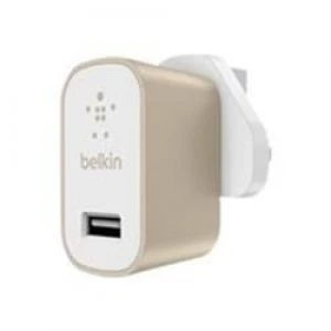 Image of Belkin Premium MixIt Fast 2.4Amp Mains Charger (UK Plug) - Gold