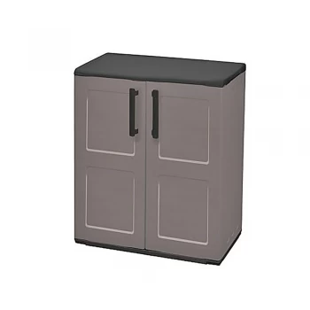 Image of Shire Polypropylene Medium Grey Storage Cupboard - 2ft x 1ft (680mm x 370mm)