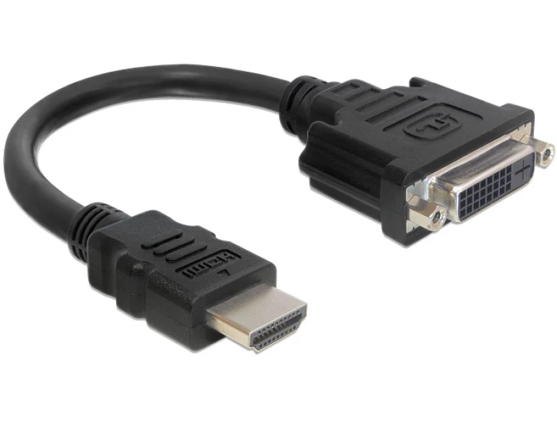 Image of DeLOCK 0.2m HDMI-DVI M/F HDMI Type A (Standard) DVI-D Black