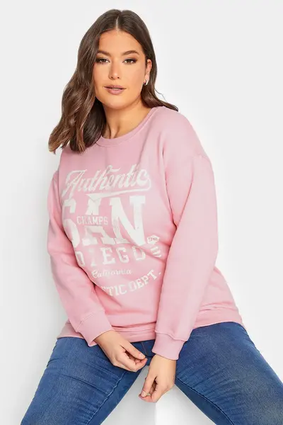 Image of Yours Crew Neck Sweatshirt Pink