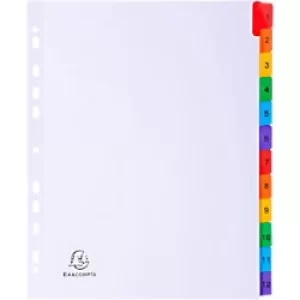 Image of Exacompta Indices Dividers A4+, 12 Part 1-12, White, Pack of 5