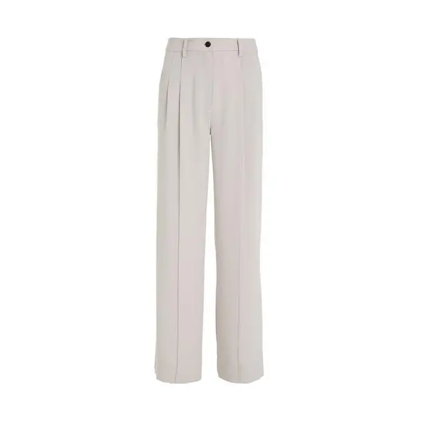 Image of CALVIN KLEIN Structure Twill Wide Leg Pant 8 (XS) Cream 67751369310