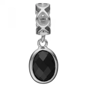 Image of Ladies Christina Sterling Silver Moving Onyx Bead Charm