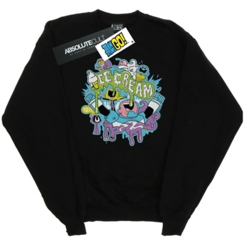 Image of DC Comics Teen Titans Go Ice Cream Sweatshirt Black female