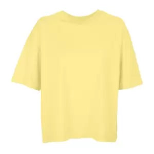 Image of SOLS Womens/Ladies Boxy Organic Oversized T-Shirt (S) (Light Yellow)