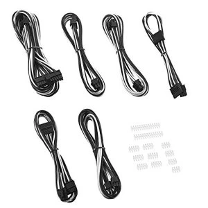 Image of CableMod C-Series AXi HXi TX/CX/CS-M & RM ModFlex Essentials Cable Kit - Black/White