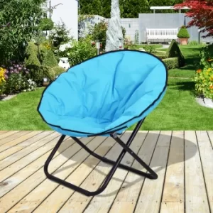 Image of Outsunny Folding Saucer Moon Chair Oversized Padded Seat Round Oxford Portable Outdoor