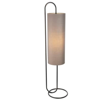 Image of Arenzano Floor Lamp Matt Black & Grey Fabric