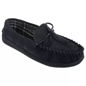 Image of Sleepers Mens Adie Real Suede Moccasin Slippers (9 UK) (Navy Blue)