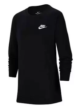 Image of Nike Older Boys Futura T-Shirt - Black White, Black/White, Size Xs=6-8 Years