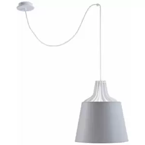 Image of Keter Lea Dome Pendant Ceiling Light Grey, 38cm, 1x E27, 200cm Wire