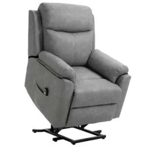 Image of Homcom Power Lift Chair Electric Riser Recliner With Remote Control Grey