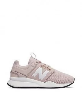 Image of New Balance 247 Lace Children Trainers PinkWhite Size 12