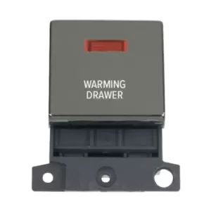 Image of Click Scolmore MiniGrid 20A Double-Pole Ingot & Neon Warming Drawer Switch Black Nickel - MD023BN-WDR
