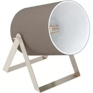 Image of VILLABATE 1 Table Lamp Taupe - Satin Nickel - Eglo